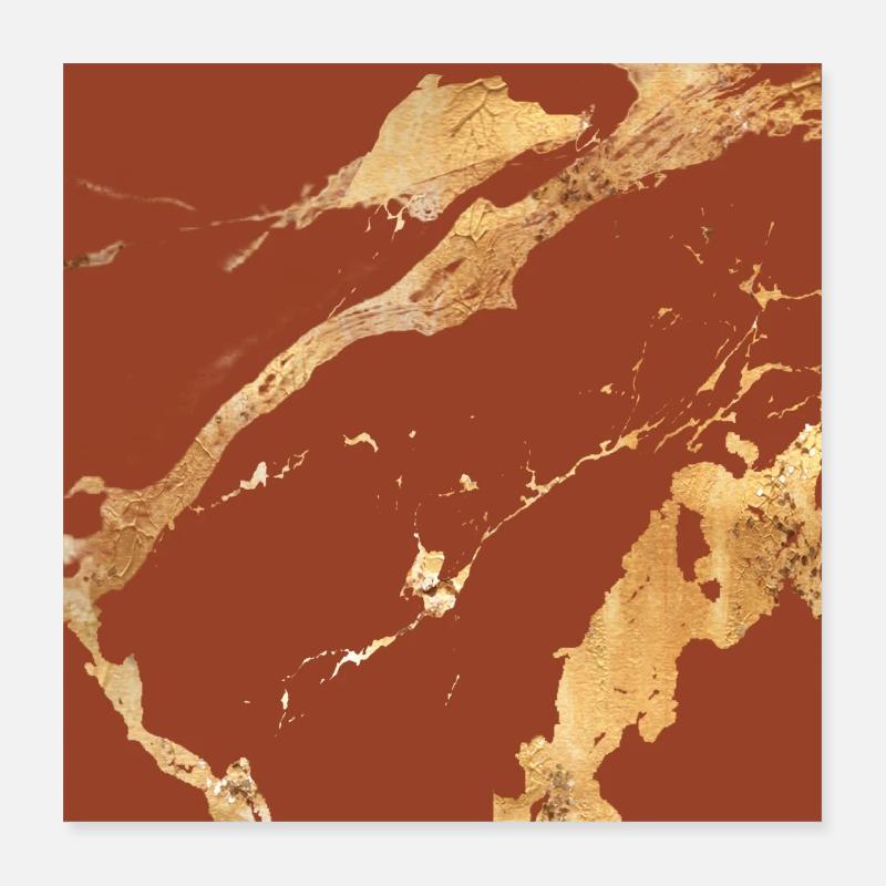 Brown-Gold Marble effect Poster 16" x 16" (40x40 cm)