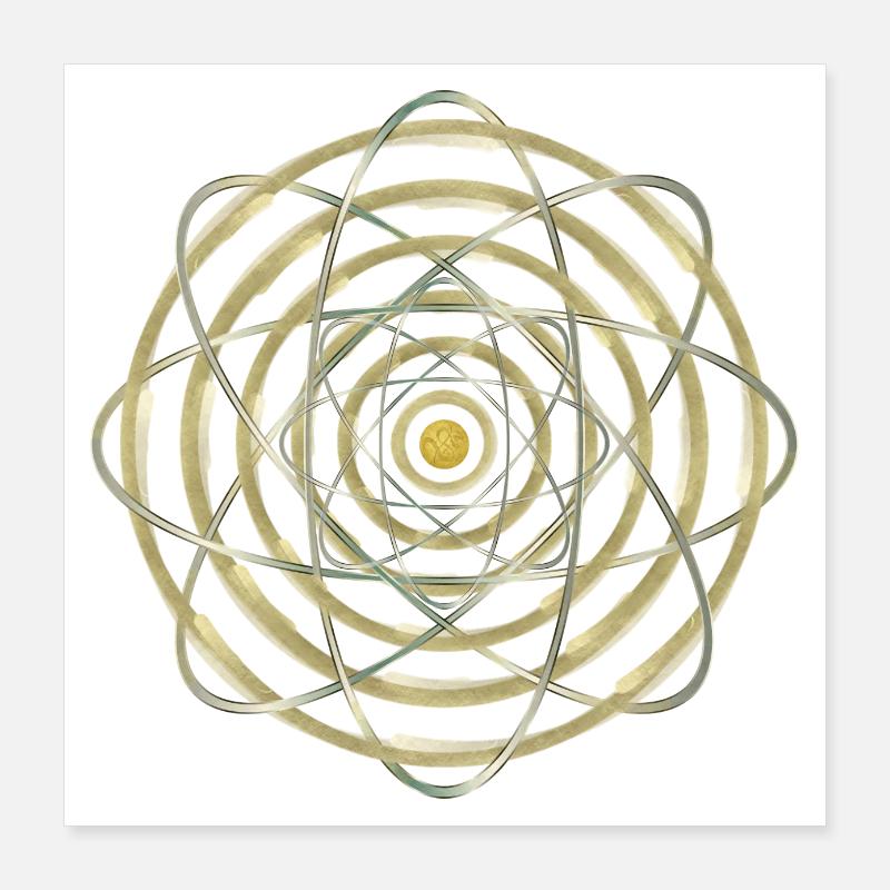 Atomic vibration, energy, vibration of atoms, SSL Poster 16" x 16" (40x40 cm)