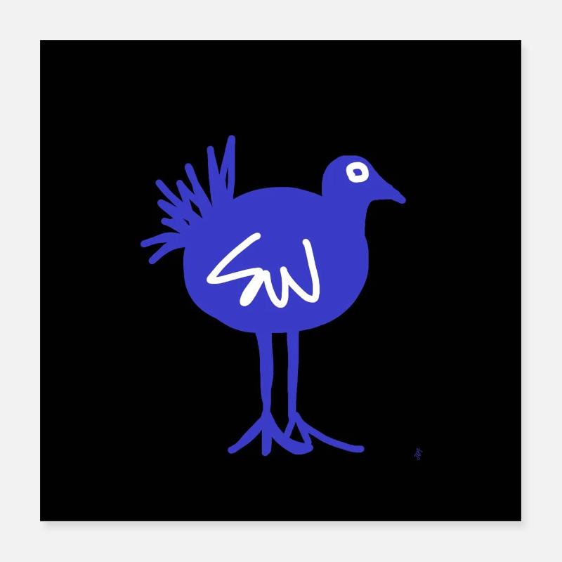 Blue Bird Poster 16" x 16" (40x40 cm)