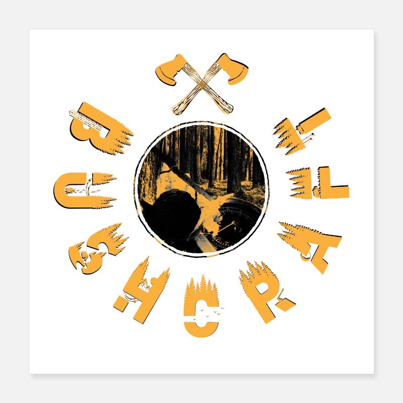 Bushcraft Poster 16" x 16" (40x40 cm)
