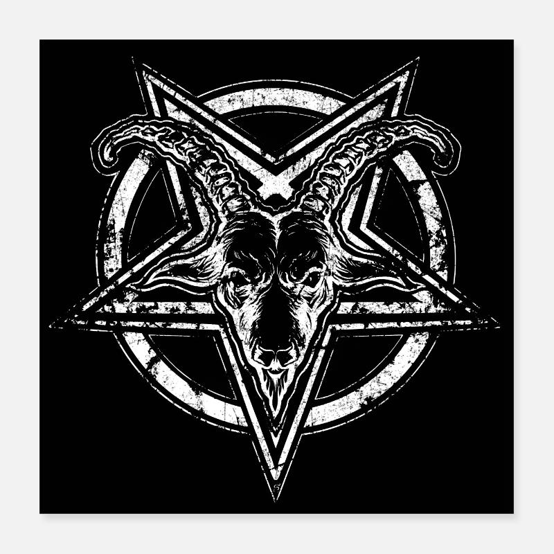 Sceau de Baphomet - Poster 40 x 40 cm - blanc