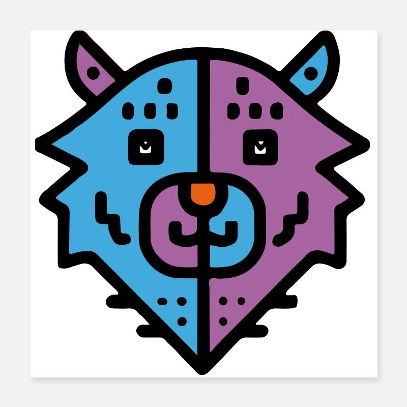 Funny cartoon bear in vector style Poster 16" x 16" (40x40 cm)