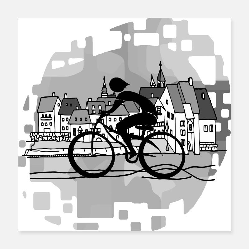 Radfahrer Poster 40x40 cm