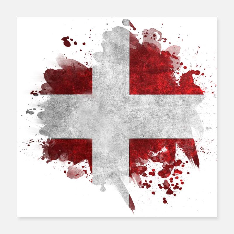 Danemark copenhague drapeau danois scandinavie Poster 40 x 40 cm