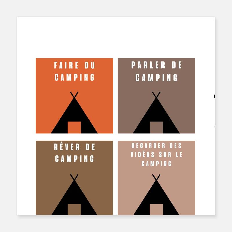 ce que je fais durant mon temps libre camping Poster 40 x 40 cm