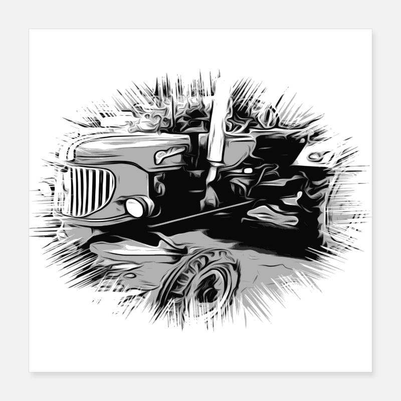 Traktor Poster 40x40 cm