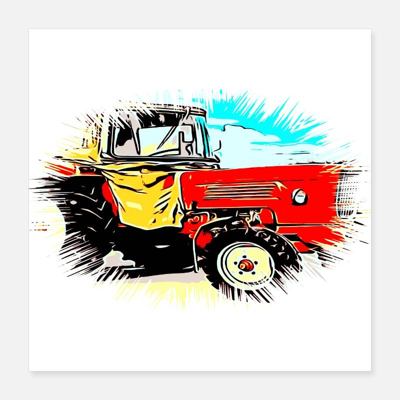 Tractor Poster 16" x 16" (40x40 cm)