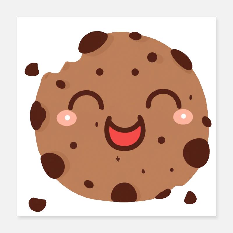 Cookie kawaii heureux Poster 40 x 40 cm