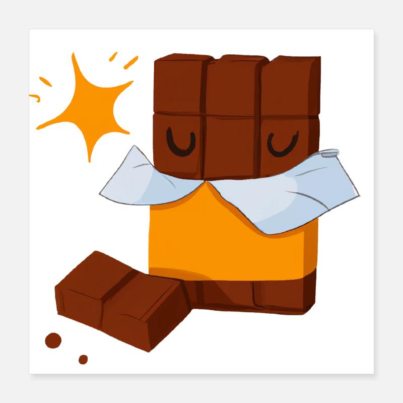Tablette de chocolat dodo Poster 40 x 40 cm