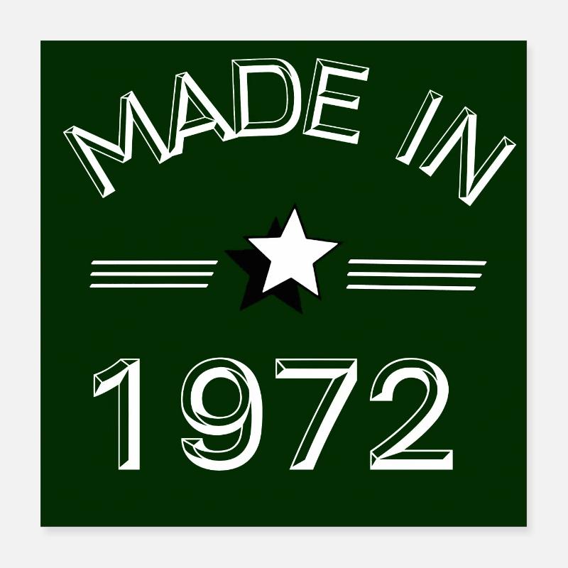 né en 1972 Poster 40 x 40 cm