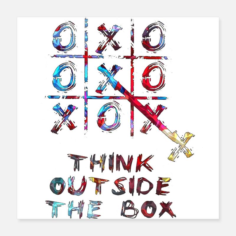Think outside the box positive thoughts happy Poster 16" x 16" (40x40 cm)