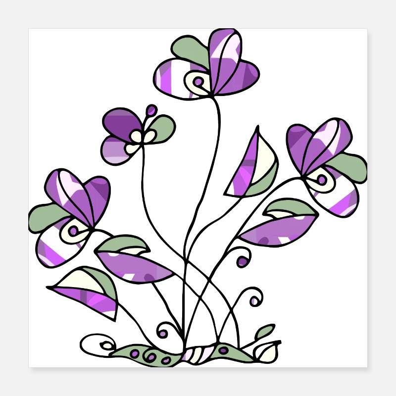 Blumen Poster 40x40 cm