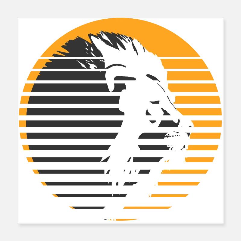 Visage de lion. Poster 40 x 40 cm