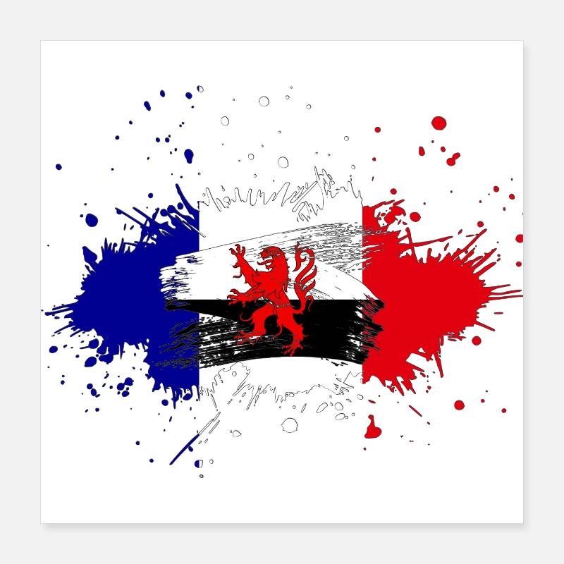 Splash Tricolore Poitou Charentes Poster 40 x 40 cm