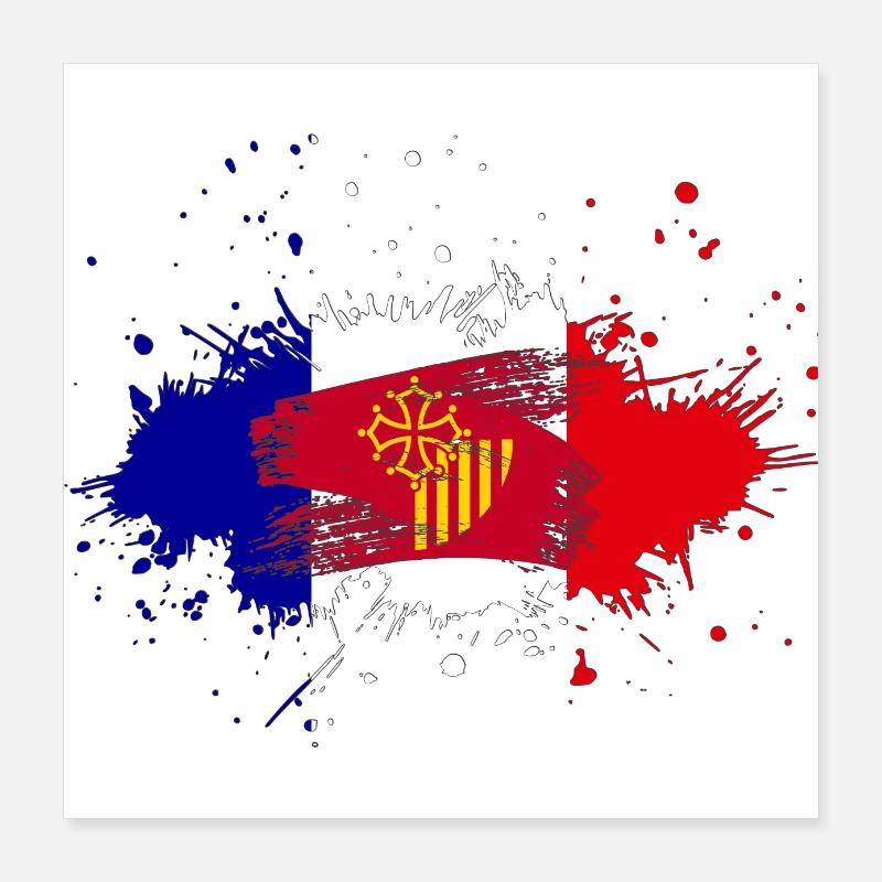 Splash Tricolore Languedoc Roussillon Poster 40 x 40 cm