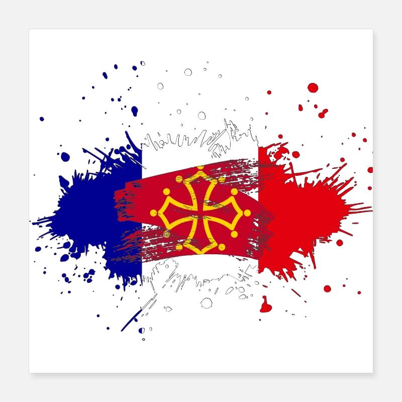 Splash Tricolore Midi Pyrenees Poster 16" x 16" (40x40 cm)