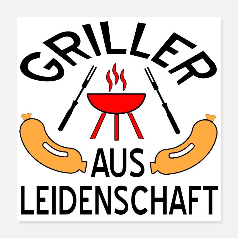 Grillen Poster 40x40 cm