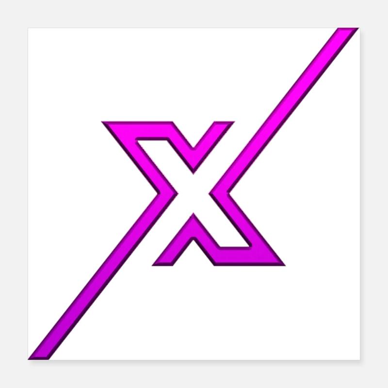 Symbol shape typography letter Alphabet X Poster 16" x 16" (40x40 cm)