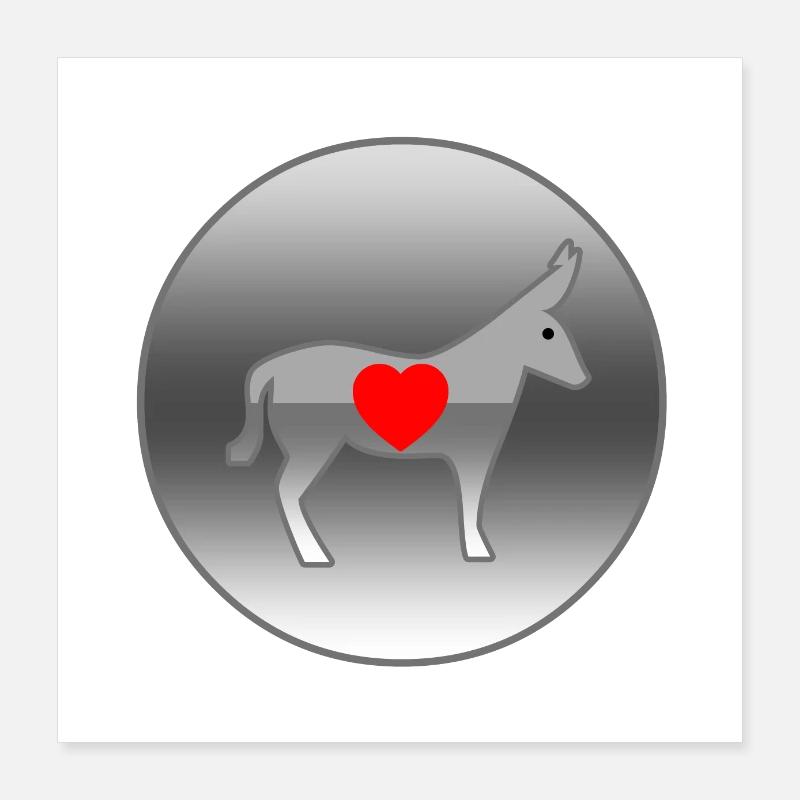 Âne Poster 40 x 40 cm