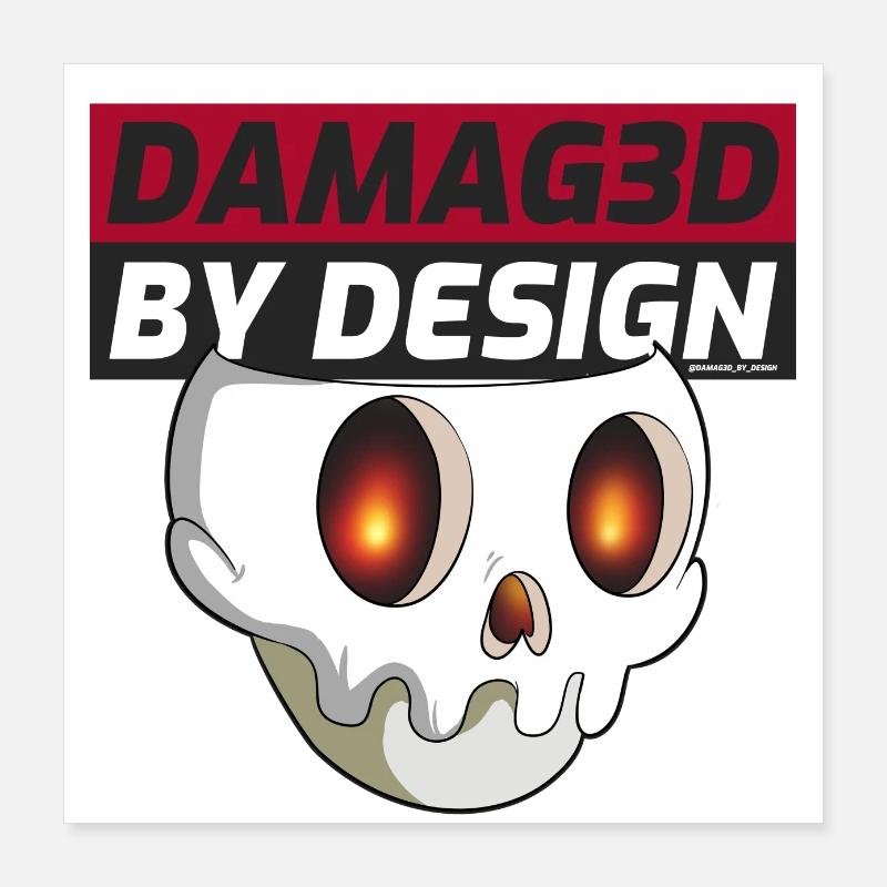 Damaged by Design SKULL Poster 16" x 16" (40x40 cm)