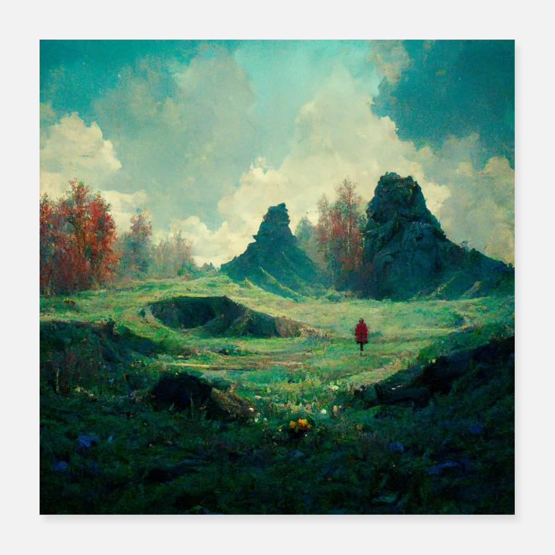 Weit in der Ferne Poster 40x40 cm