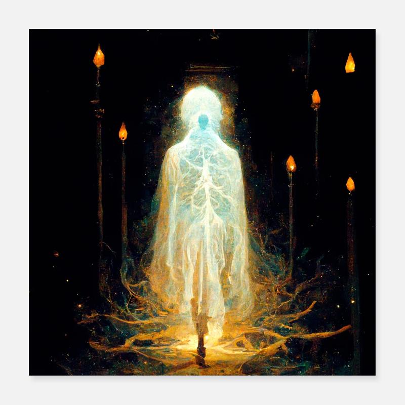 Lichtwesen - Poster 40x40 cm - Weiß