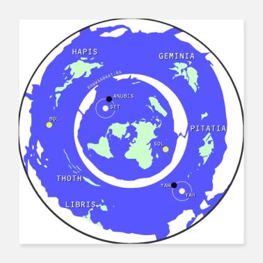 Mappa della Terra Poster 40x40 cm