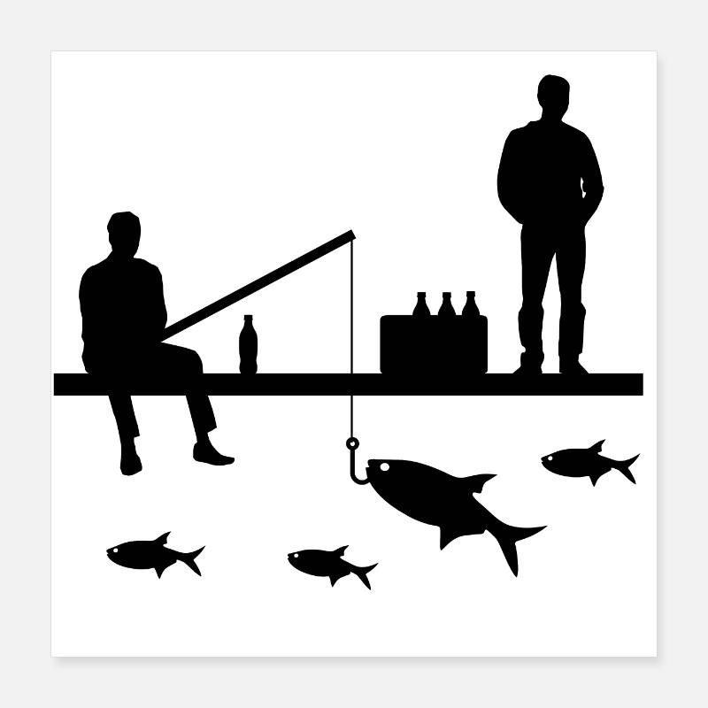 Pêche Poster 40 x 40 cm