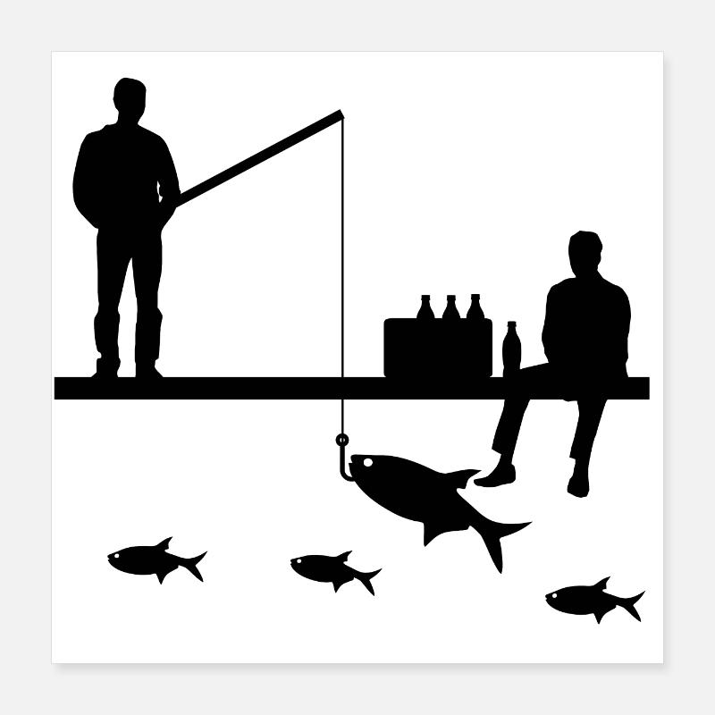 Pêche Poster 40 x 40 cm