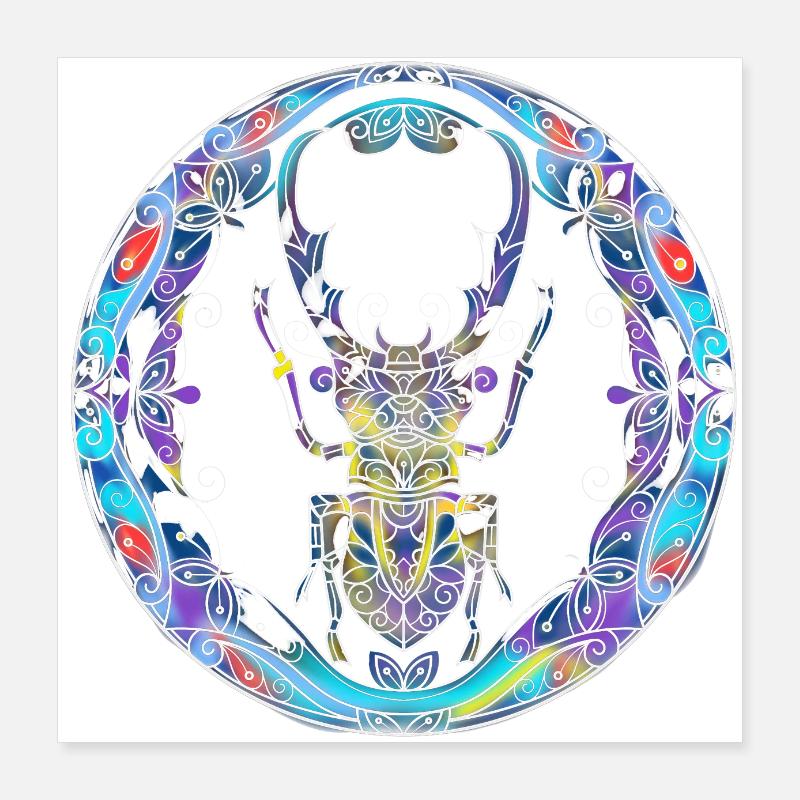 Colorful scarab Poster 16" x 16" (40x40 cm)