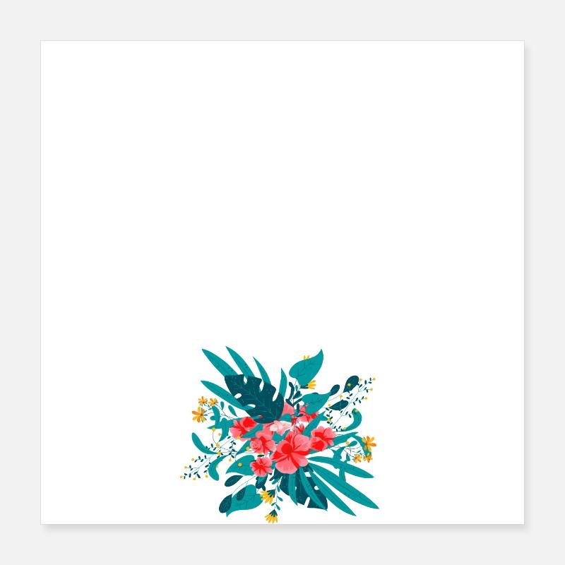 Buchstabe O Blüte Poster 40x40 cm