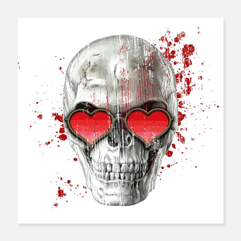 Crâne d’amour Poster 40 x 40 cm
