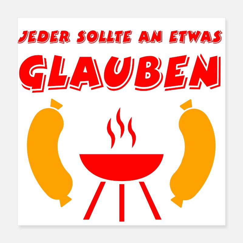Grillen Poster 40x40 cm
