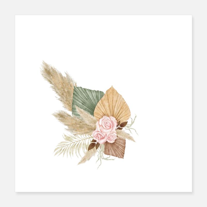 lettre M fleuris Poster 40 x 40 cm