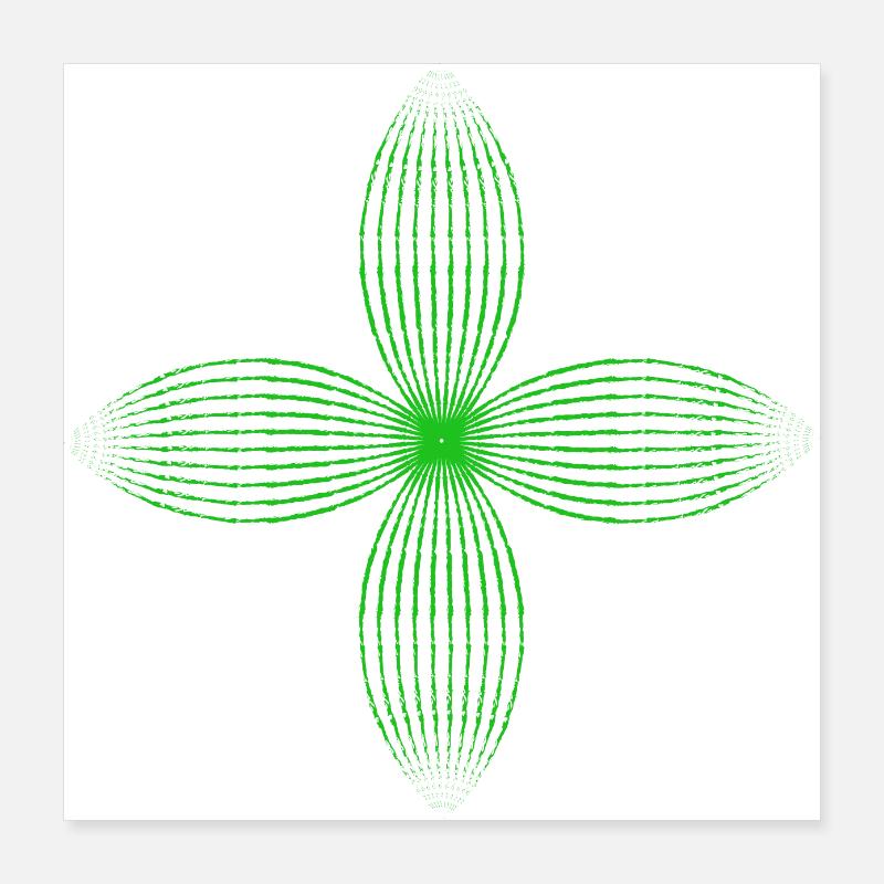 Fleur tribale (Vert) Poster 40 x 40 cm