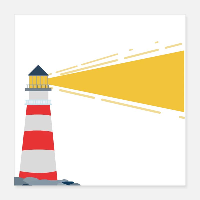 Leuchtturm Poster 40x40 cm