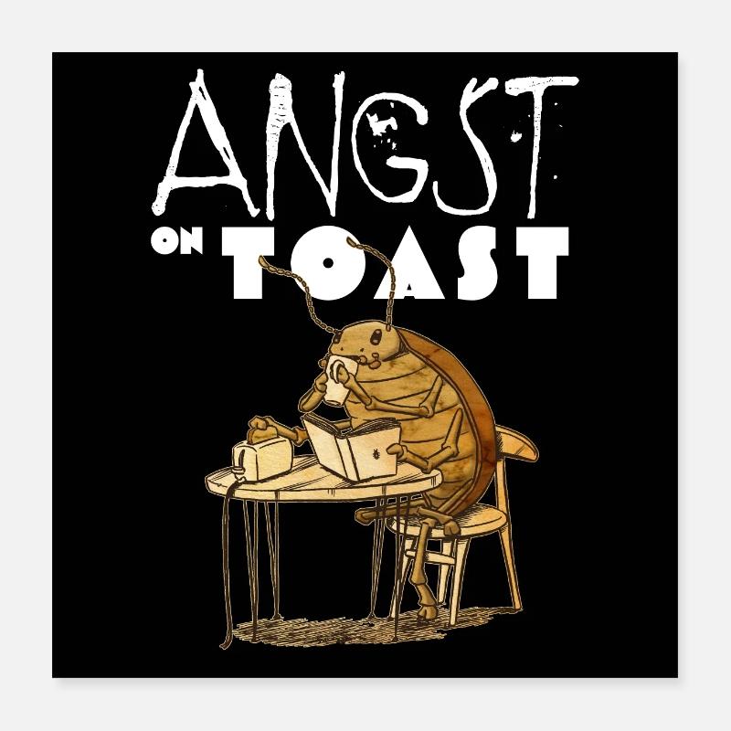 Angst auf Toast-Poster - Poster 40x40 cm - Weiß