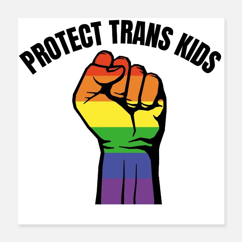 Trans Kids schützen Poster 40x40 cm