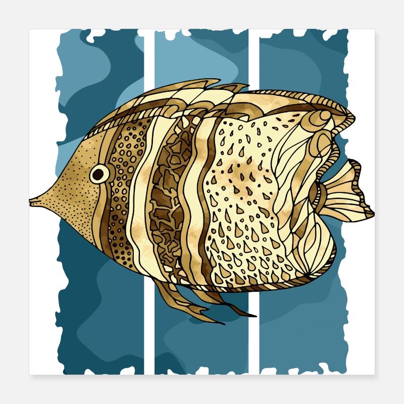 Fish Poster 16" x 16" (40x40 cm)