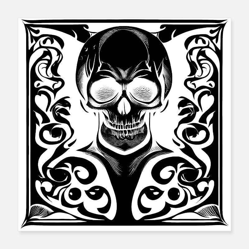 Halloween- oder Horror- Totenschädel Poster 40x40 cm
