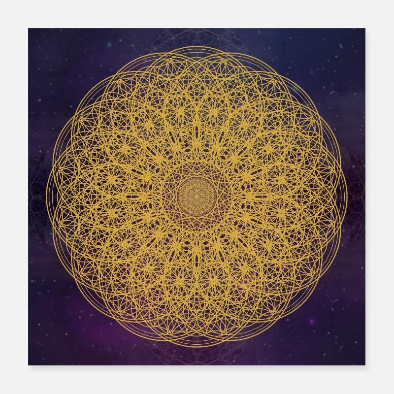 Fleur de Vie Mandala - Univers Poster 40 x 40 cm