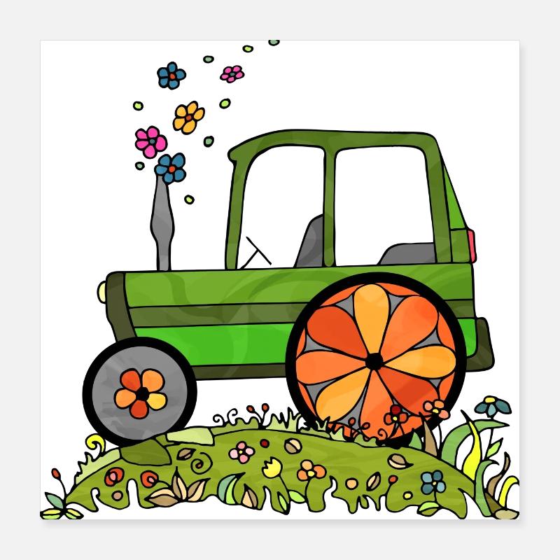 Tractor Poster 16" x 16" (40x40 cm)