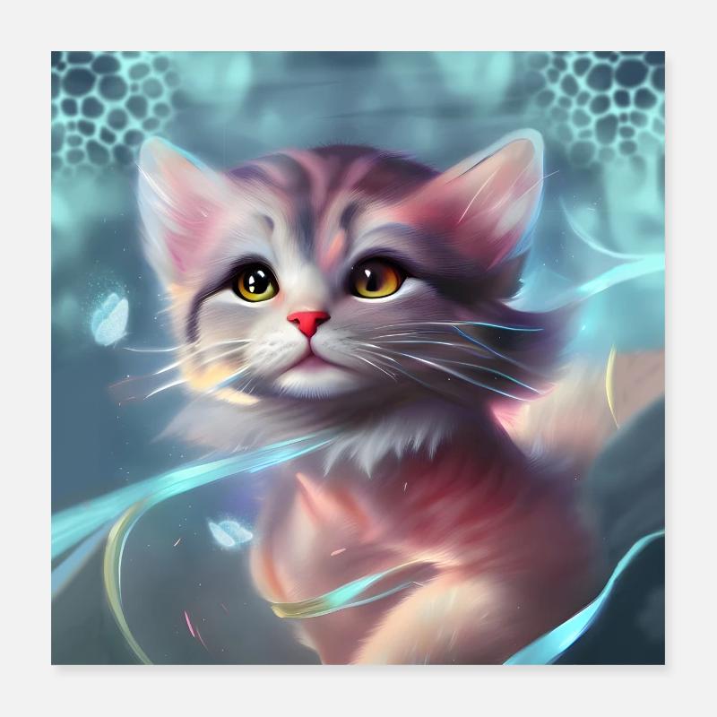 Mignon petit chaton Poster 40 x 40 cm