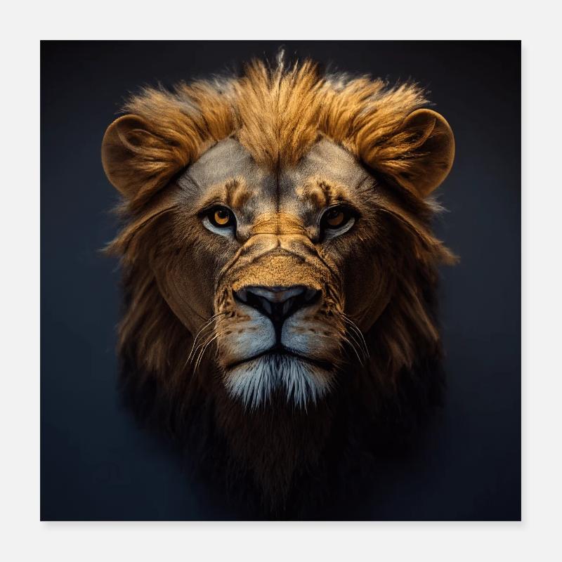 Fotorealistischer männlicher Löwe Version 1 Poster 40x40 cm