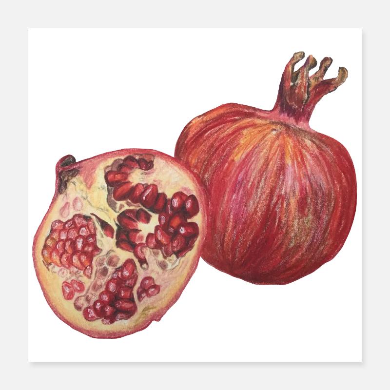 Cuisson des fruits de grenade Poster 40 x 40 cm
