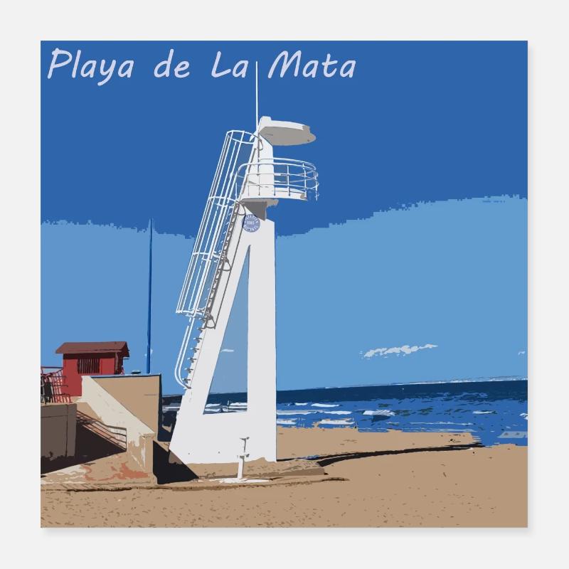 Plsya de La Mata - Poster 40 x 40 cm - blanc
