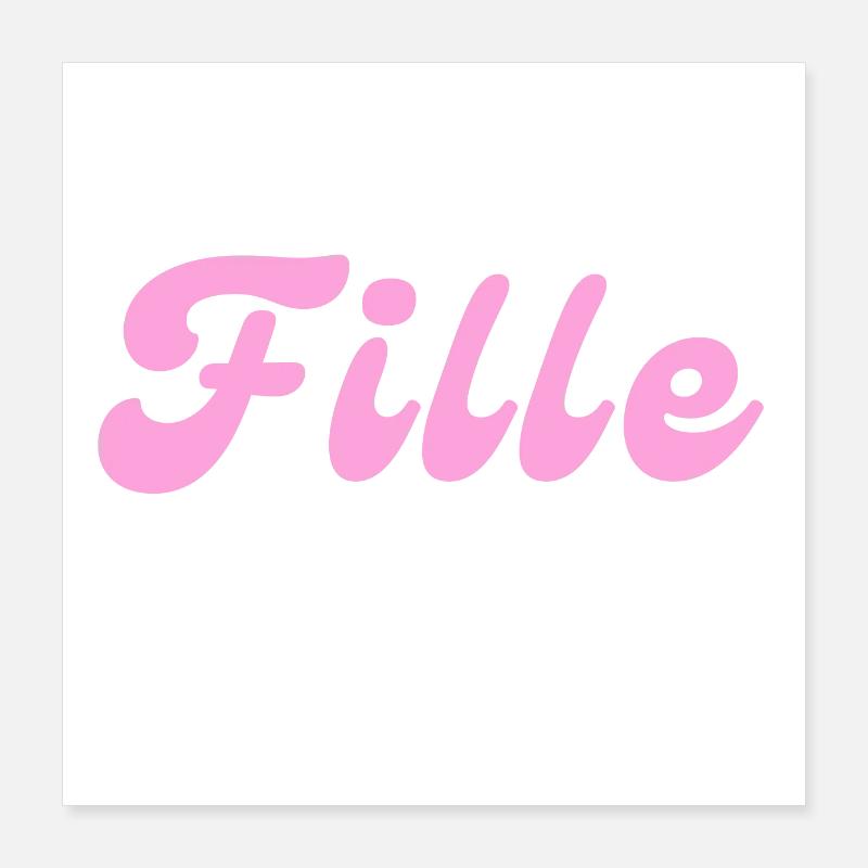 C'est une fille - annonce grossesse Poster 40 x 40 cm