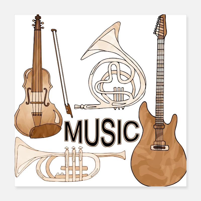 Musikinstrumente Poster 40x40 cm