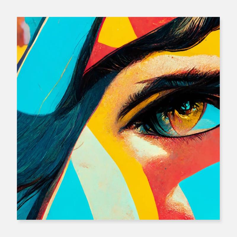 bande dessinée pop art Poster 40 x 40 cm