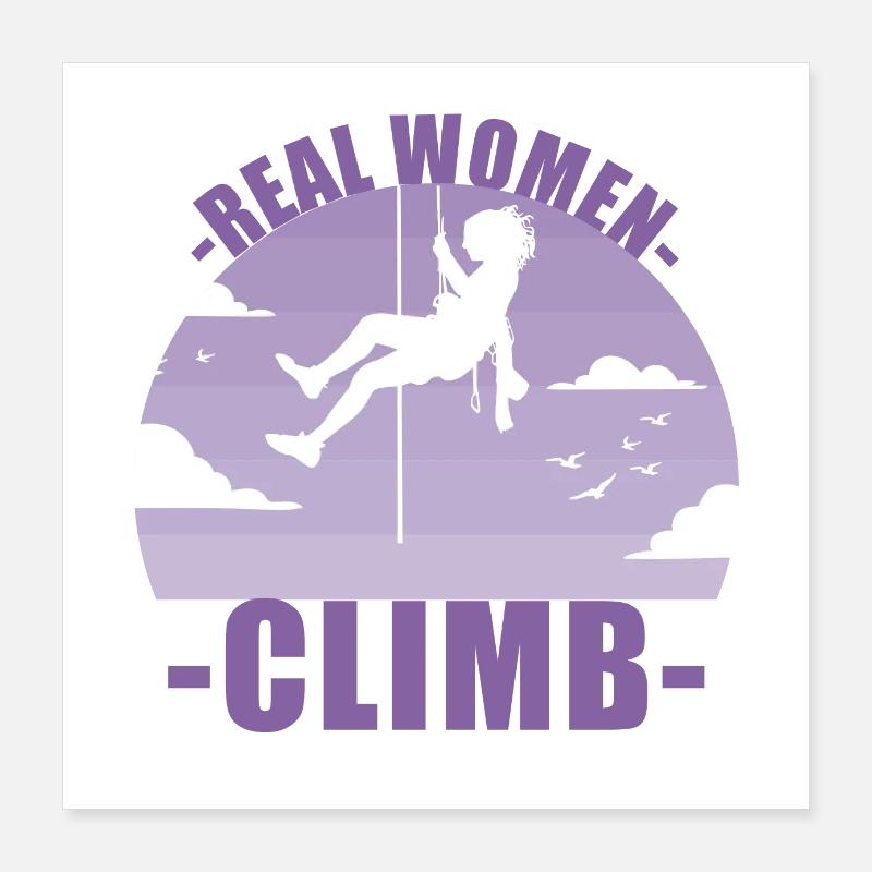 Klettern Bergsteigen Berge Mädchen Geschenk Poster 40x40 cm